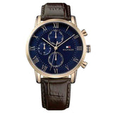 Tommy Hilfiger Kane Chronograph Blue Dial Brown Leather Strap Watch for Men - 1791399