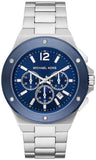 Michael Kors Lennox Chronograph Blue Dial Silver Steel Strap Watch For Men - MK8938