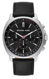 Michael Kors Sullivan Chronograph Black Dial Black Leather Strap Watch For Men - MK8997