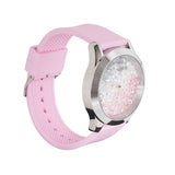 Guess Crush Crystals Silver Dial Pink Rubber Strap Watch for Women - W1223L1