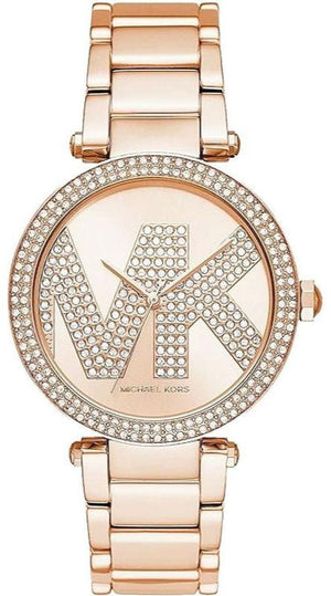 Michael Kors Parker Quartz Rose Gold Dial Rose Gold Steel Strap Watch For Women - MK6660