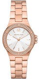 Michael Kors Lennox Three Hand Silver Dial Rose Gold Steel Strap Watch For Women - MK7279