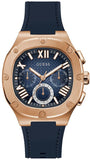 Guess Headline Multifunction Quartz Blue Dial Blue Silicone Strap Watch For Men - GW0571G2