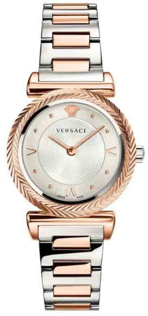 Versace V-Motif Silver Dial Two Tone Steel Strap Watch for Women - VERE00718