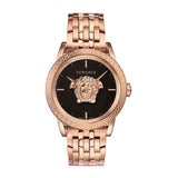 Versace Palazzo Empire Black Dial Rose Gold Steel Strap Watch for Men - VERD00718