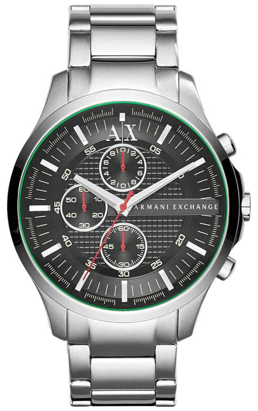 Armani Exchange Hampton Chronograph Black Dial Silver Steel