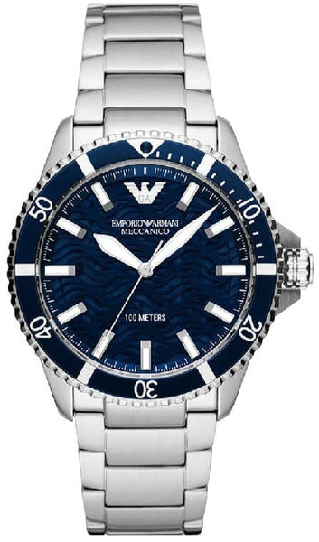 Emporio Armani Sea Explorer Meccanico Automatic Blue Dial Silver