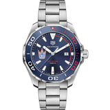 Tag Heuer Aquaracer Henrik Lundqvist Special Edition Blue Dial Silver Steel Strap Watch for Men - WAY101J.BA0746