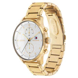 Tommy Hilfiger Chase Quartz White Dial Gold Steel Strap Watch for Men - 1791576