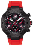 Tissot T Race Chronograph Black Dial Red Rubber Strap Watch For Men - T141.417.37.057.01