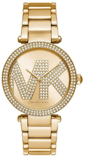 Michael Kors Parker Pave Gold Dial Gold Steel Strap Watch for Women - MK6659