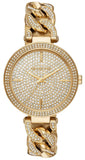 Michael Kors Catelyn Crystals Gold Dial Gold Steel Strap Watch For Women - MK4674