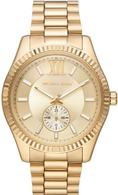 MICHAEL KORS ゴールド ラウンド型 時計 Michael Kors Lexington Quartz Gold Dial Gold Steel Strap