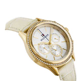 Tommy Hilfiger Ari Diamonds White Dial Cream Leather Strap Watch for Women - 1781982