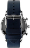 Emporio Armani Luigi Chronograph Blue Dial Black Leather Strap Watch For Men - AR1736