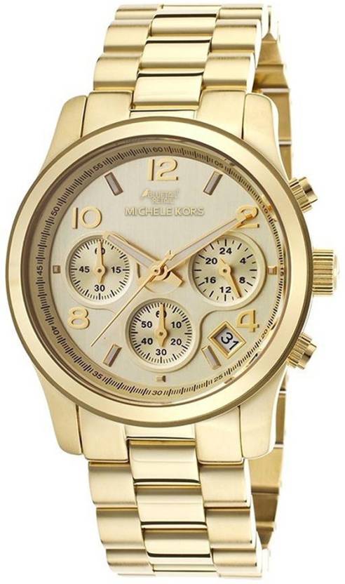 Strap Michael Steel Gold Runway Women Dial Gold Watch for Kors Stainless