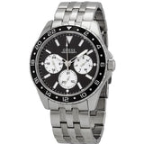 Guess Odyssey Black Dial Silver Steel Strap Watch For Men - W1107G1