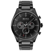 Hugo Boss Pioneer Chronograph Black Dial Black Steel Strap Watch for Men - 1513714