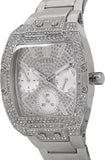 Guess Raven Diamonds Silver Dial Silver Steel Strap Watch for Women - GW0104L1