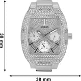 Guess Raven Diamonds Silver Dial Silver Steel Strap Watch for Women - GW0104L1