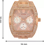 Guess Raven Diamonds Rose Gold Dial White Silicone Strap Watch for Women - GW0105L3