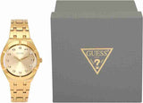 Guess Crystalline Diamonds Gold Dial Gold Steel Strap Watch for Women - GW0114L2