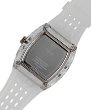 Guess Phoenix Polycarbonate Clear Multi-function Black Dial Clear Rubber Strap Watch for Men - GW0499G3