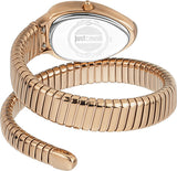 Just Cavalli Serpente Metallica Green Dial Rose Gold Steel Strap Watch for Women - JC1L208M0055