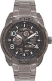 Fossil Bronson Automatic Skeleton Black Dial Grey Steel Strap Watch for Men - ME3255