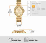 Michael Kors Lennox Three-Hand Gold Dial Gold Steel Strap Watch For Women - MK7339