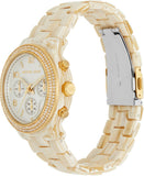 Michael Kors Runway Pavé Chronograph White Dial White Acetate Strap Watch for Women - MK7476