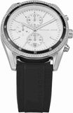 Michael Kors Hadyn Chronograph Silver Dial Black Rubber Strap Watch for Women - MK7486