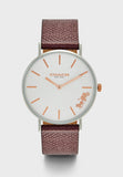 Coach Perry White Dial Brown Leather Strap Watch for Women - 14503154