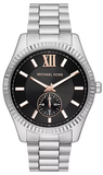 Michael Kors Lexington Quartz Black Dial Silver Steel Strap Watch For Women - MK8946