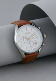 Hugo Boss Champion White Dial Brown Leather Strap Watch for Men - 1513879