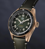 Jam Tangan Pria Tag Heuer Autavia Calibre 5 Automatic Olive Green Dial Green Leather Strap - WBE5190.FC8268