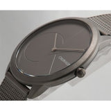 Calvin Klein Minimal Grey Dial Grey Mesh Bracelet Watch for Men - K3M517P4