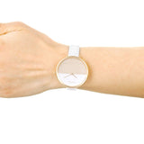 Calvin Klein Rise White Dial White Leather Strap Watch for Women - K7A236LH