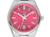 Tag Heuer Carrera Date Automatic 18K Pink Dial Silver Steel Strap Watch for Women - WBN2313.BA0001