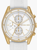 Michael Kors Hadyn Chronograph White Dial White Rubber Strap Watch for Women - MK7484