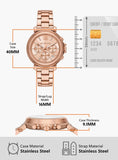 Michael Kors Maren Chronograph Rose Gold Dial Rose Gold Steel Strap Watch for Women - MK7494