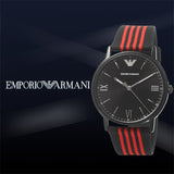 Emporio Armani Kappa Black Dial Two Tone NATO Strap Watch For Men - AR11015