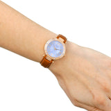 Guess Park Avenue Blue Dial Brown Leather Strap Watch for Women - W0838L2