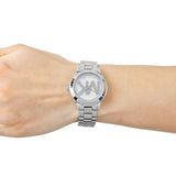 Michael Kors Mini Slim Runway Silver Dial Silver Steel Strap Watch for Women - MK3548