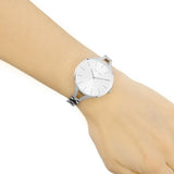 Calvin Klein Graphic White Dial Silver Steel Strap Watch for Women - K7E23146