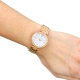Guess Park Ave White Dial Rose Gold Steel Strap Watch for Women - W0767L3