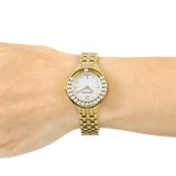 Swarovski Lovely Crystals White Dial Gold Steel Strap Watch for Women - 5242895