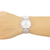 Calvin Klein City White Dial White Leather Strap Watch for Women - K2G231XH