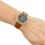 Movado Heritage Celestograf Navy Blue Dial Brown Leather Strap Watch For Women - 3650010