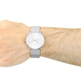 Calvin Klein White Dial Silver Mesh Bracelet Watch for Women - K8M21126